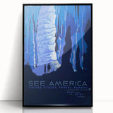 See America Vintage Travel Poster - Retro Ice Cave Art