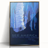 See America Vintage Travel Poster - Retro Ice Cave Art