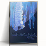 See America Vintage Travel Poster - Retro Ice Cave Art
