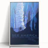 See America Vintage Travel Poster - Retro Ice Cave Art