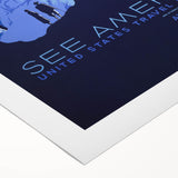 See America Vintage Travel Poster - Retro Ice Cave Art