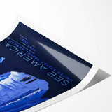 See America Vintage Travel Poster - Retro Ice Cave Art