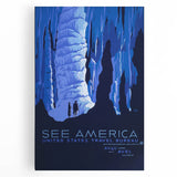 See America Vintage Travel Poster - Retro Ice Cave Art