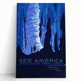 See America Vintage Travel Poster - Retro Ice Cave Art