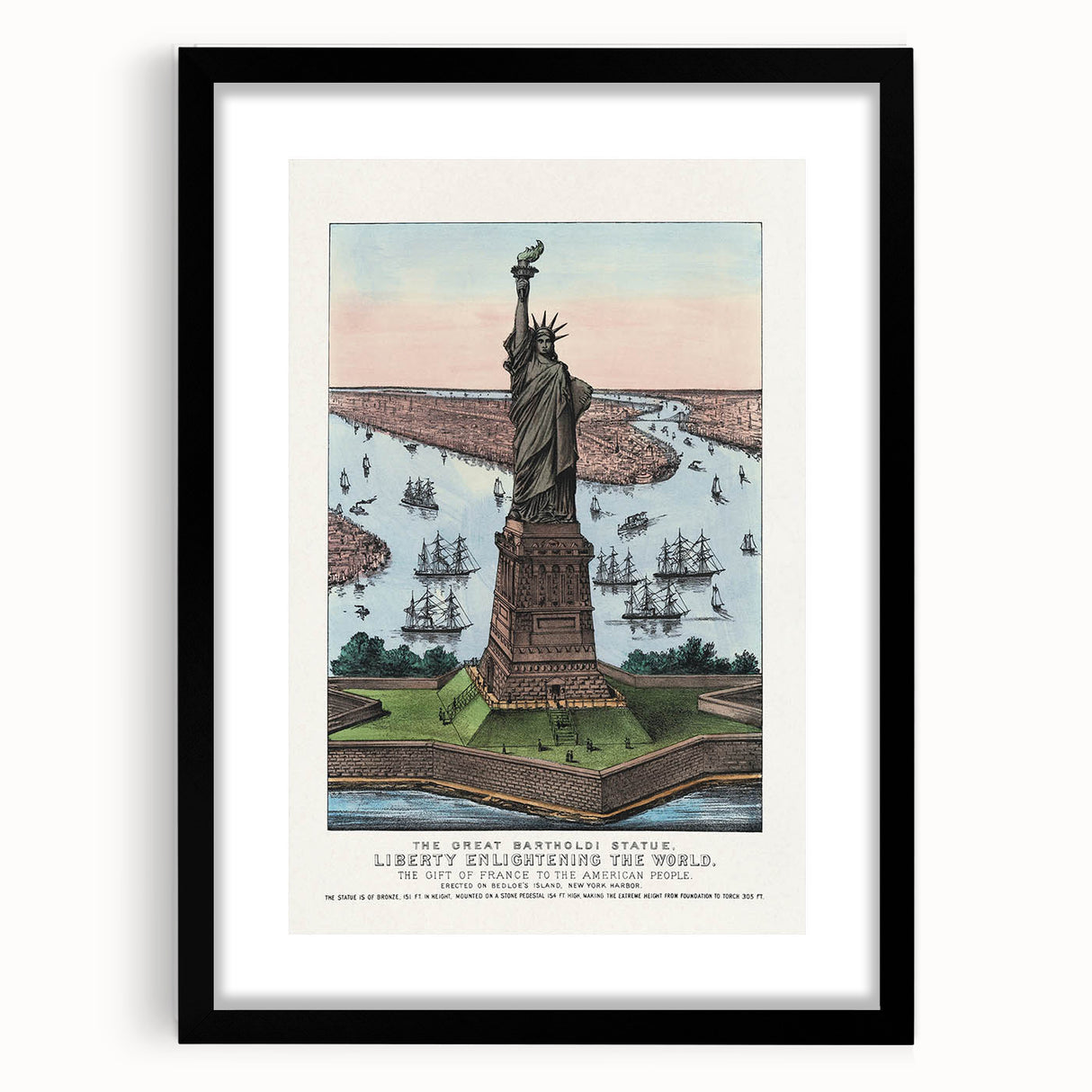 Statue of Liberty Vintage Travel Poster - Retro New York Landmark Art