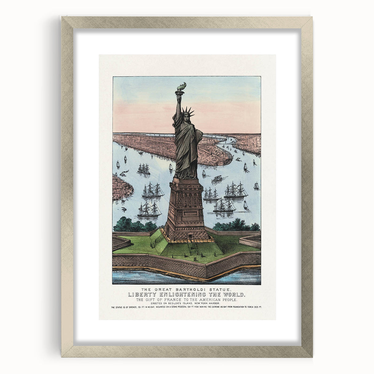 Statue of Liberty Vintage Travel Poster - Retro New York Landmark Art