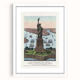 Statue of Liberty Vintage Travel Poster - Retro New York Landmark Art