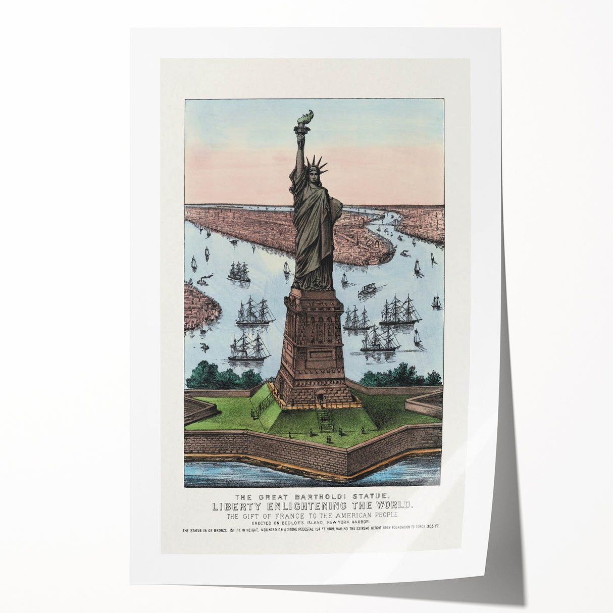 Statue of Liberty Vintage Travel Poster - Retro New York Landmark Art