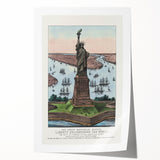 Statue of Liberty Vintage Travel Poster - Retro New York Landmark Art
