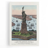 Statue of Liberty Vintage Travel Poster - Retro New York Landmark Art