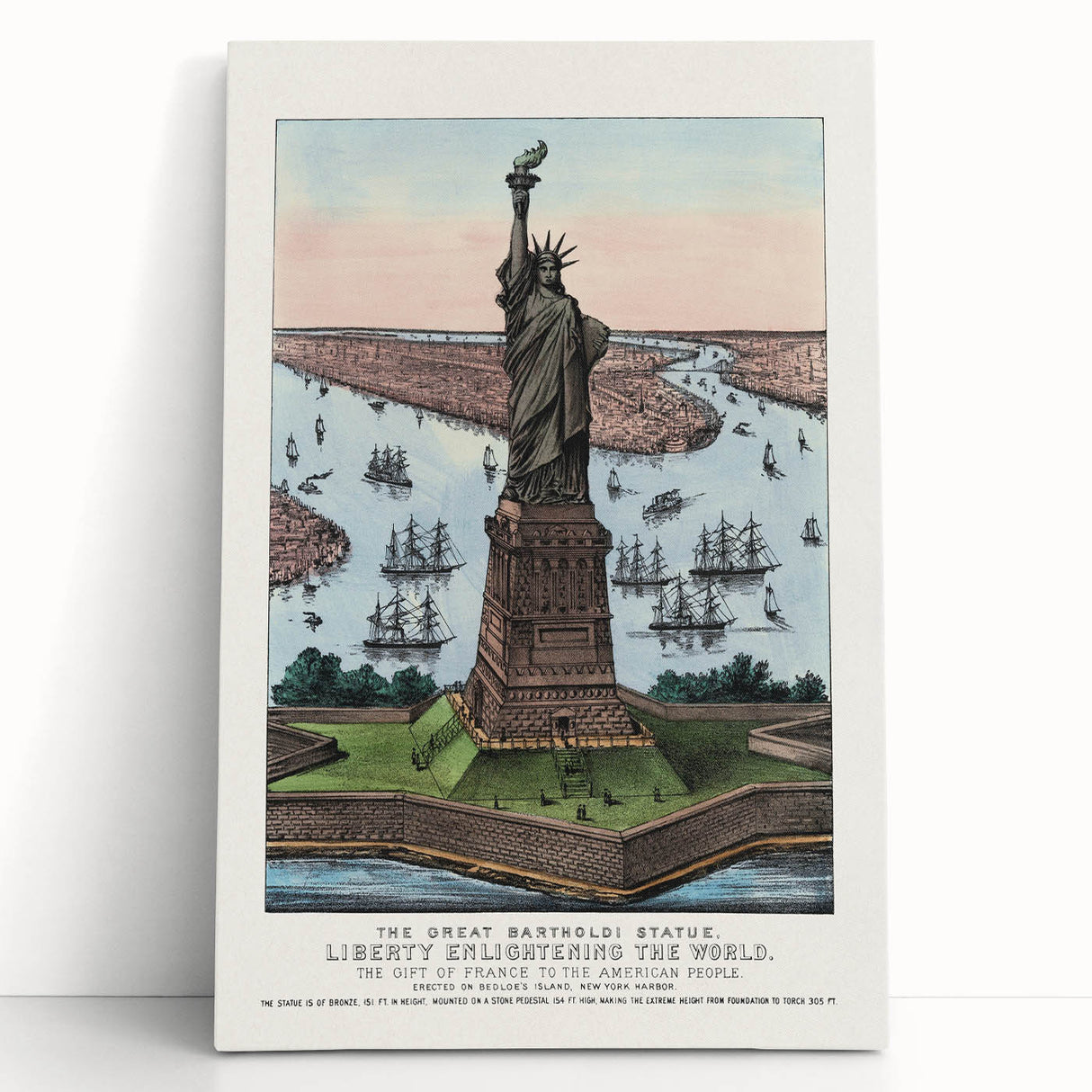 Statue of Liberty Vintage Travel Poster - Retro New York Landmark Art