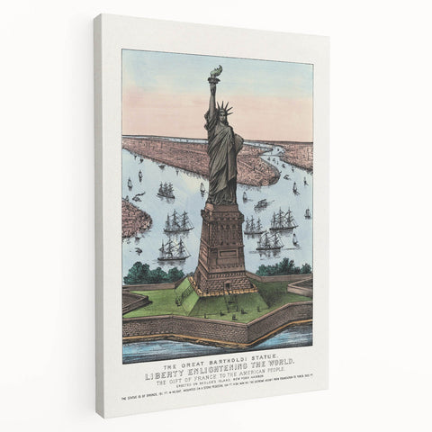 Statue of Liberty Vintage Travel Poster - Retro New York Landmark Art
