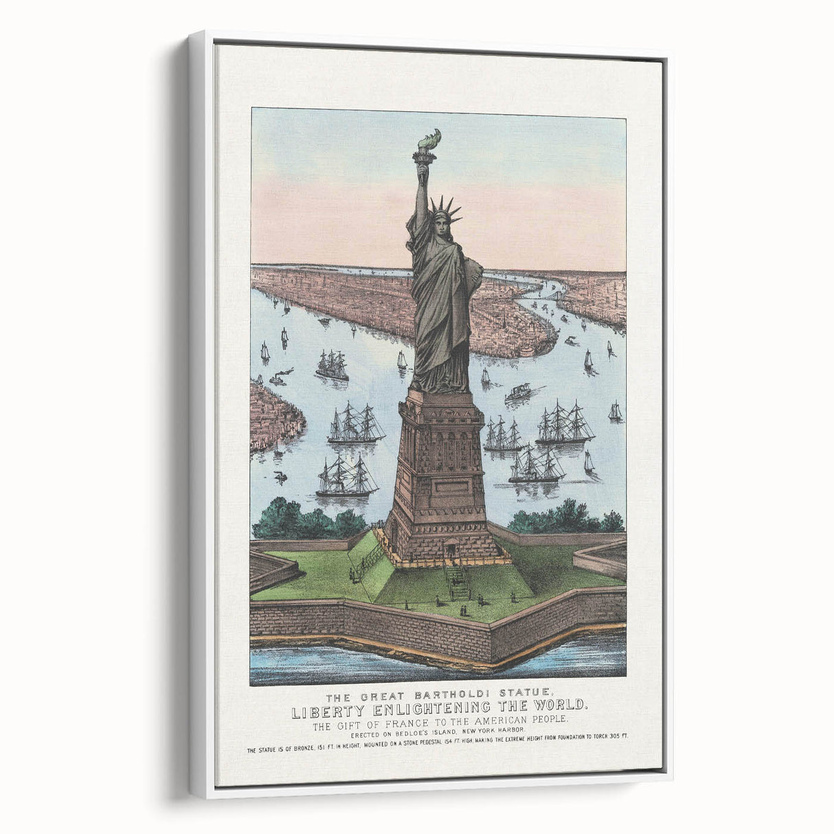 Statue of Liberty Vintage Travel Poster - Retro New York Landmark Art