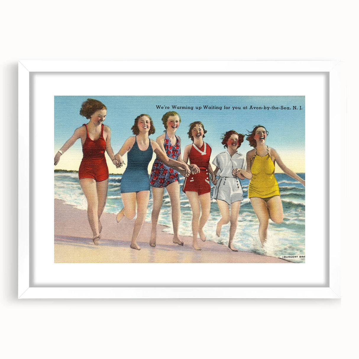 Vintage Avon-by-the-Sea Beach Travel Poster | Classic Retro Art
