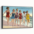 Vintage Avon-by-the-Sea Beach Travel Poster | Classic Retro Art