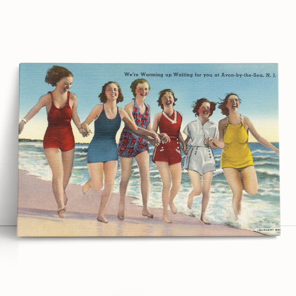 Vintage Avon-by-the-Sea Beach Travel Poster | Classic Retro Art