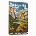 Yosemite Vintage Travel Poster - Retro United Airlines Art