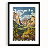 Yosemite Vintage Travel Poster - Retro United Airlines Art