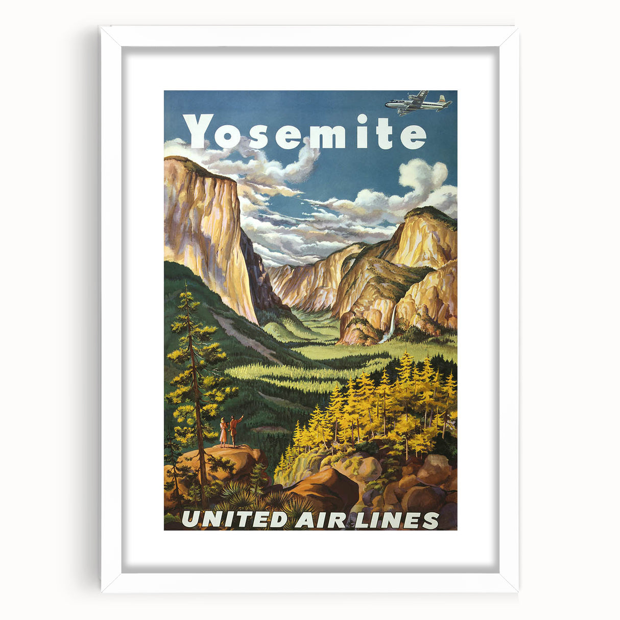 Yosemite Vintage Travel Poster - Retro United Airlines Art
