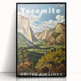 Yosemite Vintage Travel Poster - Retro United Airlines Art