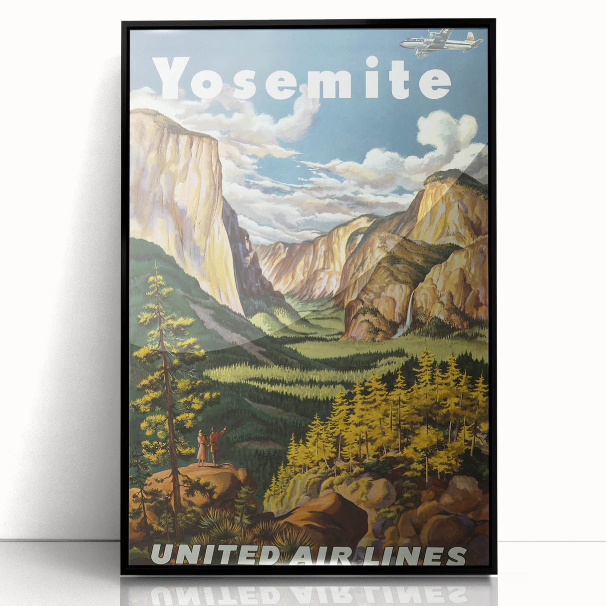 Yosemite Vintage Travel Poster - Retro United Airlines Art