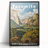 Yosemite Vintage Travel Poster - Retro United Airlines Art