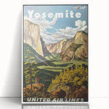 Yosemite Vintage Travel Poster - Retro United Airlines Art