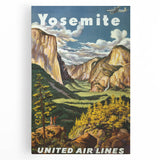 Yosemite Vintage Travel Poster - Retro United Airlines Art