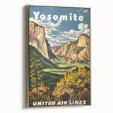 Yosemite Vintage Travel Poster - Retro United Airlines Art