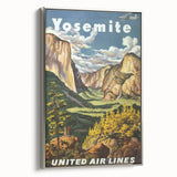 Yosemite Vintage Travel Poster - Retro United Airlines Art