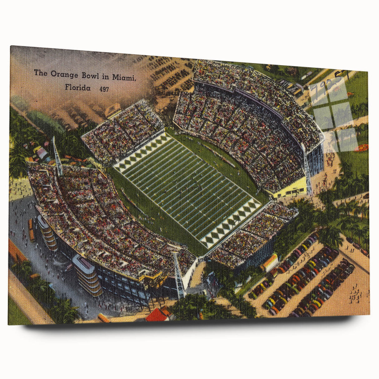 Vintage Orange Bowl Poster - Retro Miami Florida Travel Art