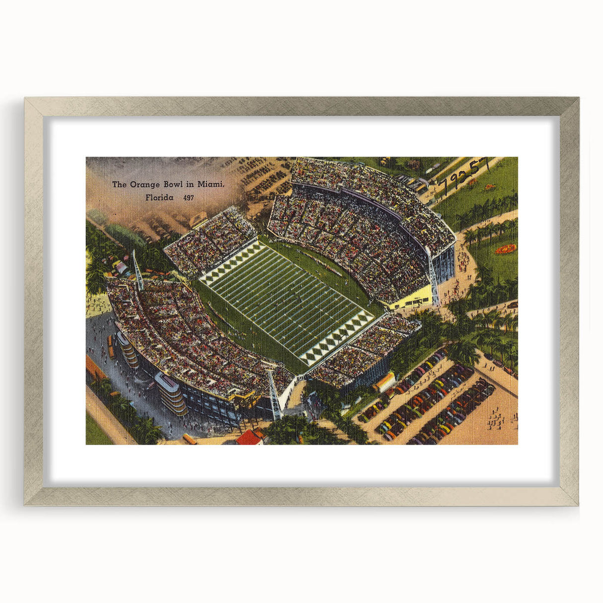 Vintage Orange Bowl Poster - Retro Miami Florida Travel Art