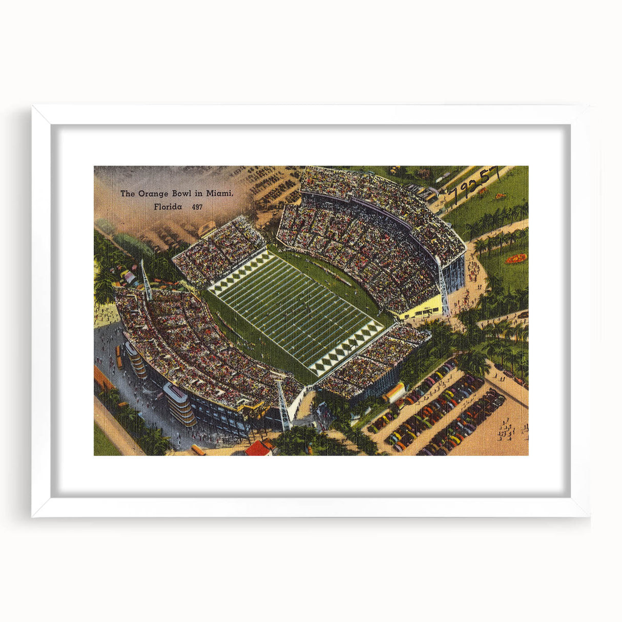 Vintage Orange Bowl Poster - Retro Miami Florida Travel Art