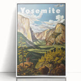 Yosemite Vintage Travel Poster - Retro United Airlines Art