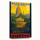 Washington Vintage Travel Poster - Retro Pennsylvania Railroad Art