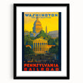 Washington Vintage Travel Poster - Retro Pennsylvania Railroad Art