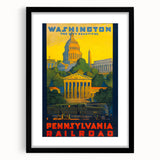 Washington Vintage Travel Poster - Retro Pennsylvania Railroad Art