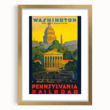 Washington Vintage Travel Poster - Retro Pennsylvania Railroad Art