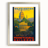 Washington Vintage Travel Poster - Retro Pennsylvania Railroad Art