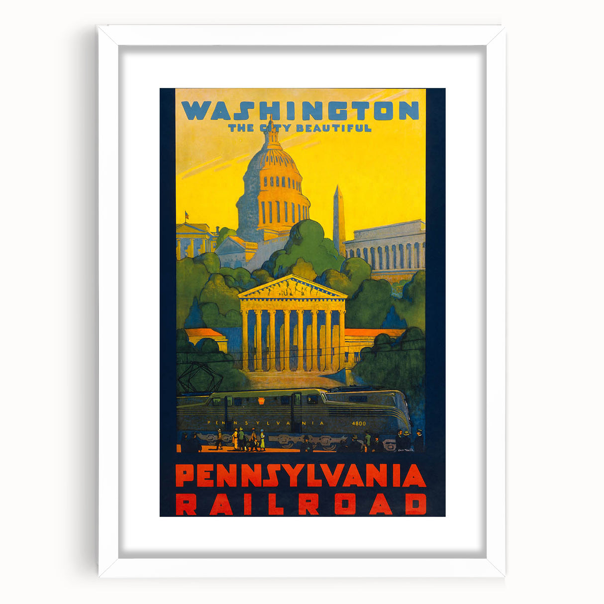 Washington Vintage Travel Poster - Retro Pennsylvania Railroad Art