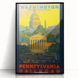 Washington Vintage Travel Poster - Retro Pennsylvania Railroad Art