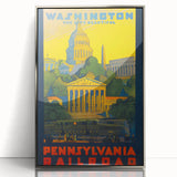 Washington Vintage Travel Poster - Retro Pennsylvania Railroad Art