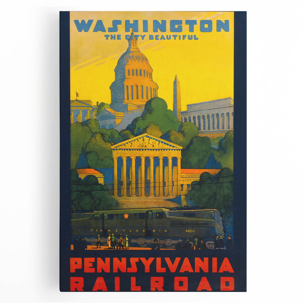Washington Vintage Travel Poster - Retro Pennsylvania Railroad Art