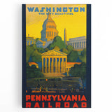 Washington Vintage Travel Poster - Retro Pennsylvania Railroad Art