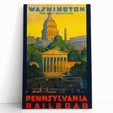 Washington Vintage Travel Poster - Retro Pennsylvania Railroad Art