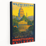 Washington Vintage Travel Poster - Retro Pennsylvania Railroad Art