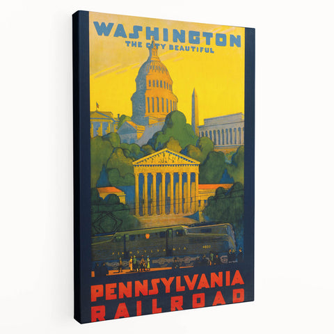 Washington Vintage Travel Poster - Retro Pennsylvania Railroad Art