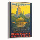 Washington Vintage Travel Poster - Retro Pennsylvania Railroad Art