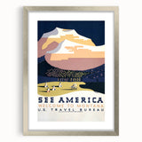 See America Vintage Travel Poster - Welcome to Montana Art