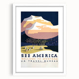 See America Vintage Travel Poster - Welcome to Montana Art